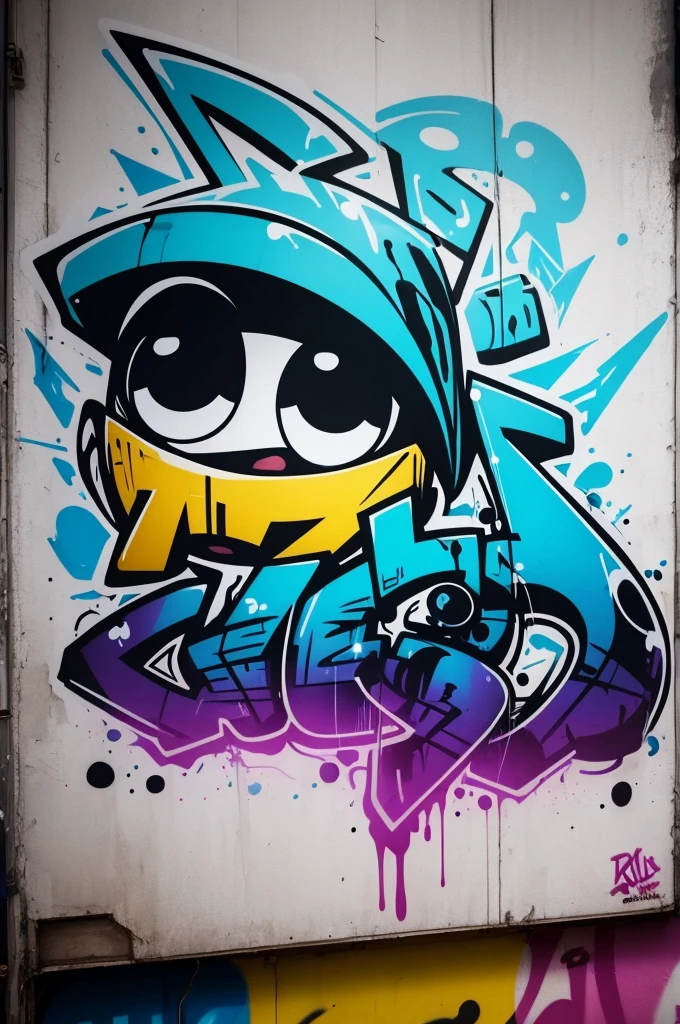 Create a graffiti-style character with the name below written 'Harry Seeds'"