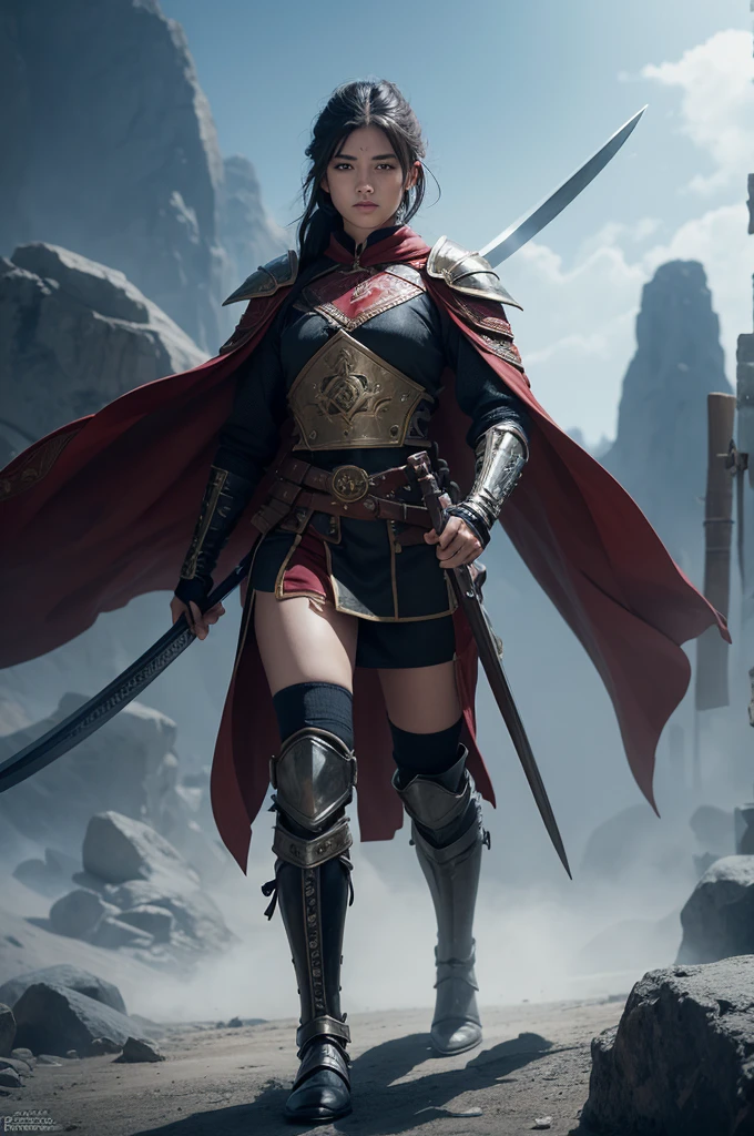 Create a feudal warrior in a futuristic world