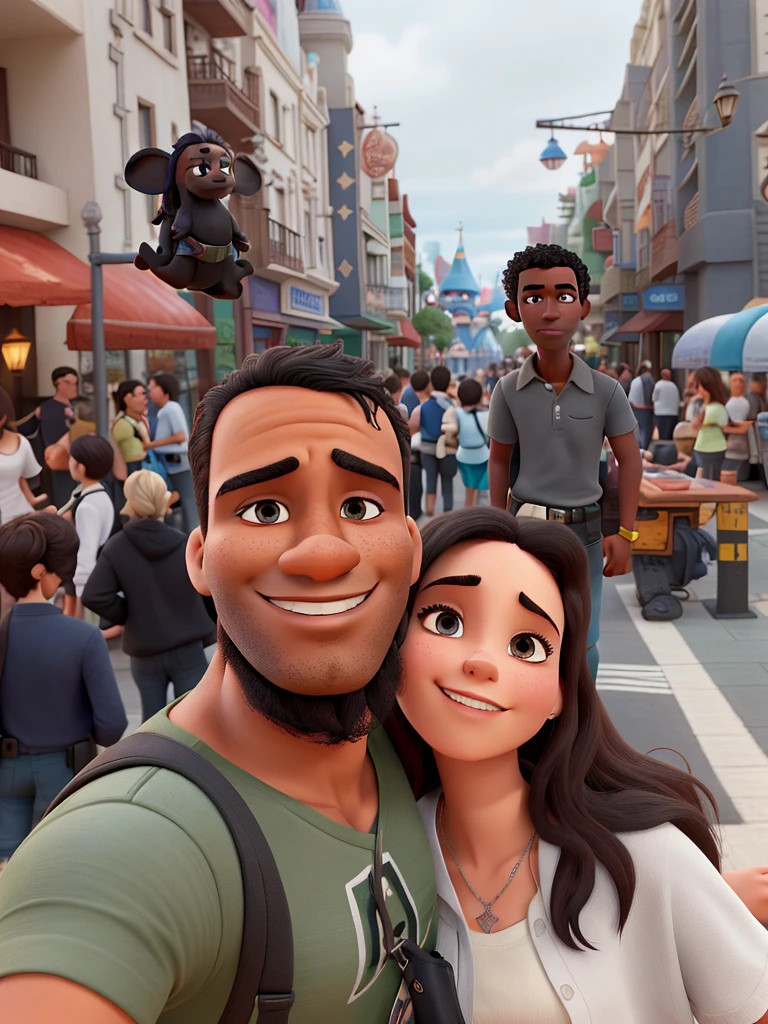 Couple (dark man and white woman) not Disney Pixar style, high qualiy, best qualityer.