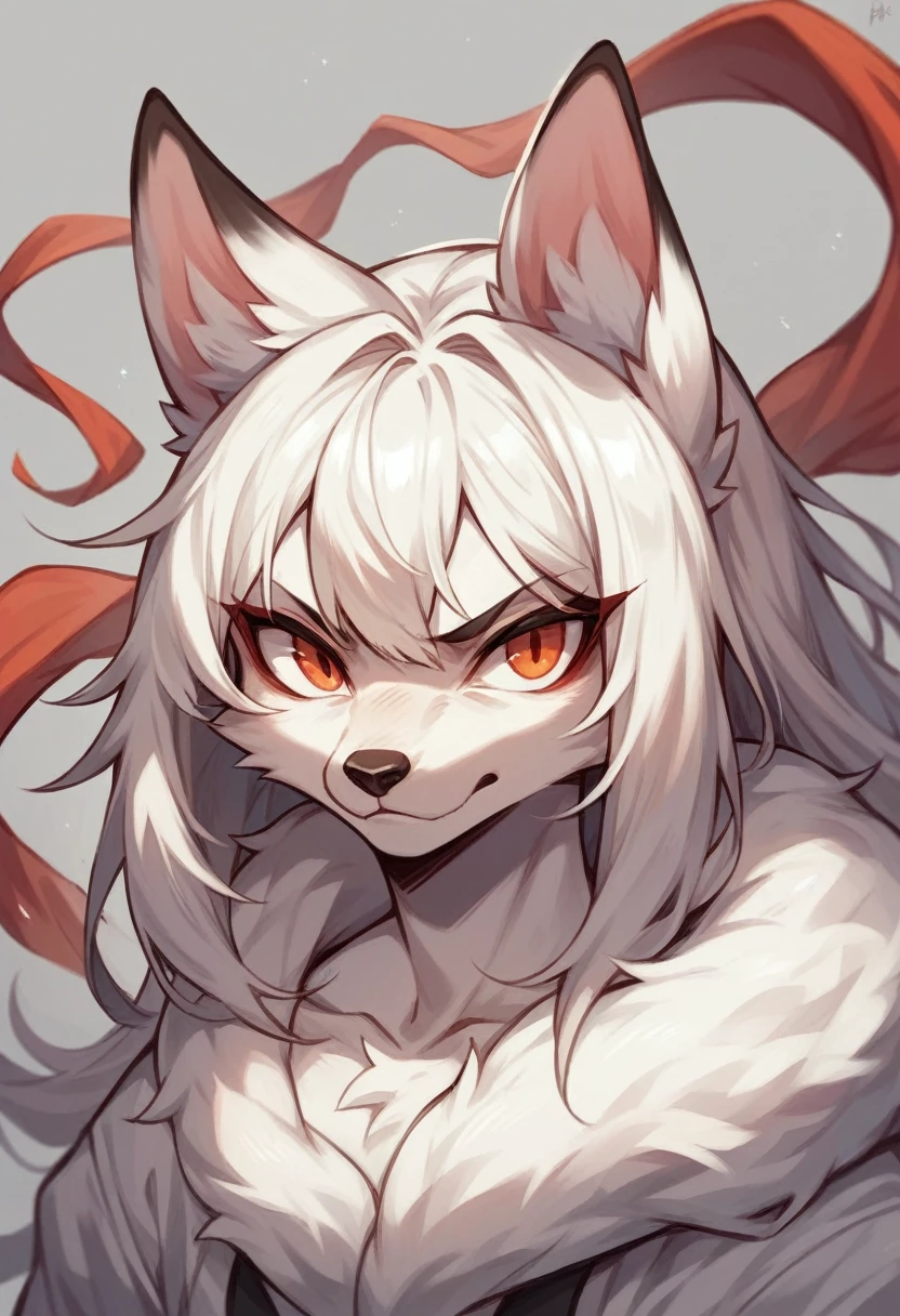 Draw a white fox Fury