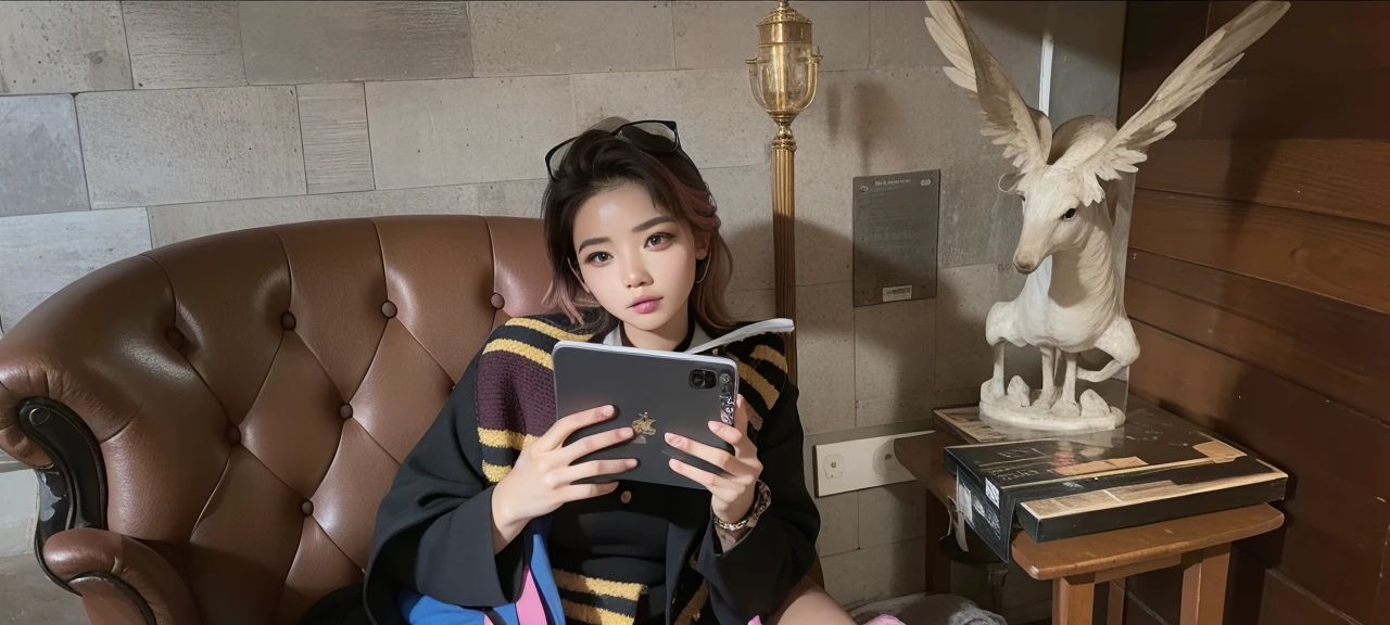 one-girl，Look to the lens，A pink-haired，Wear a ，tmasterpiece，high qulity，8K，best qualtiy，realisticlying，vibrant detail，1个Giant Breast Girl，adolable，Beautiful face rich in details，One guy，looki at viewer，The street is against the wall，which stands on the street，Uniforms，perfect  detail。