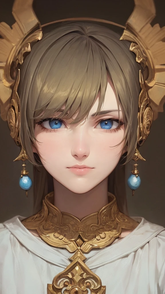 a mystical anime man with ikat patterned head ornament, highly detailed portrait, hyper realistic, 8k, cinematic lighting, chiaroscuro, dramatic, intricate, expressive eyes, sharp focus, digital painting