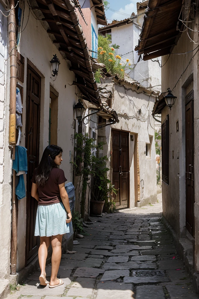 Once upon a time there was a named Dafni who lived in a poor town in Cuetzalan., he lived alone with his father, ( in images of mythological beings)