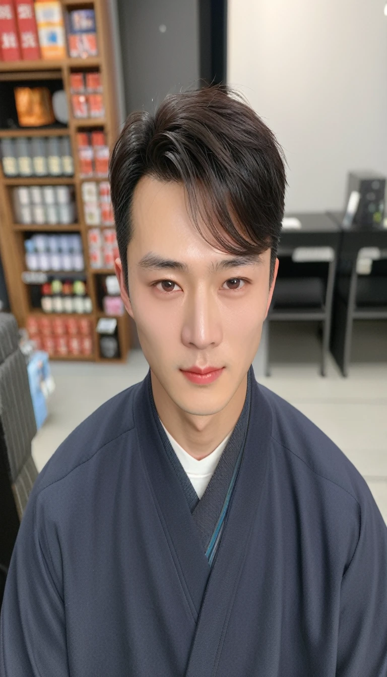 Best Quality, 8k, Masterpiece, (Portrait: 1.3), (photo realistic:1.4), (hyper realistic:1.4), Sharp Focus, looking at viewer, (smoother lighting:1.1), (increase cinematic lighting quality:0.9), realistic lighting, backlighting, light on face, ray trace, (brightening light:1.2), (Increase quality:1.4), sharp detail, (best quality real texture skin:1.4), finely detailed eyes, black_eyes, finely detailed face, 25 year old Korean man