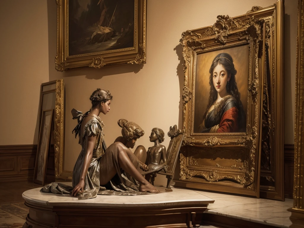 Artistic Surfaces: Textures in paintings, sculptures, and other art forms.
