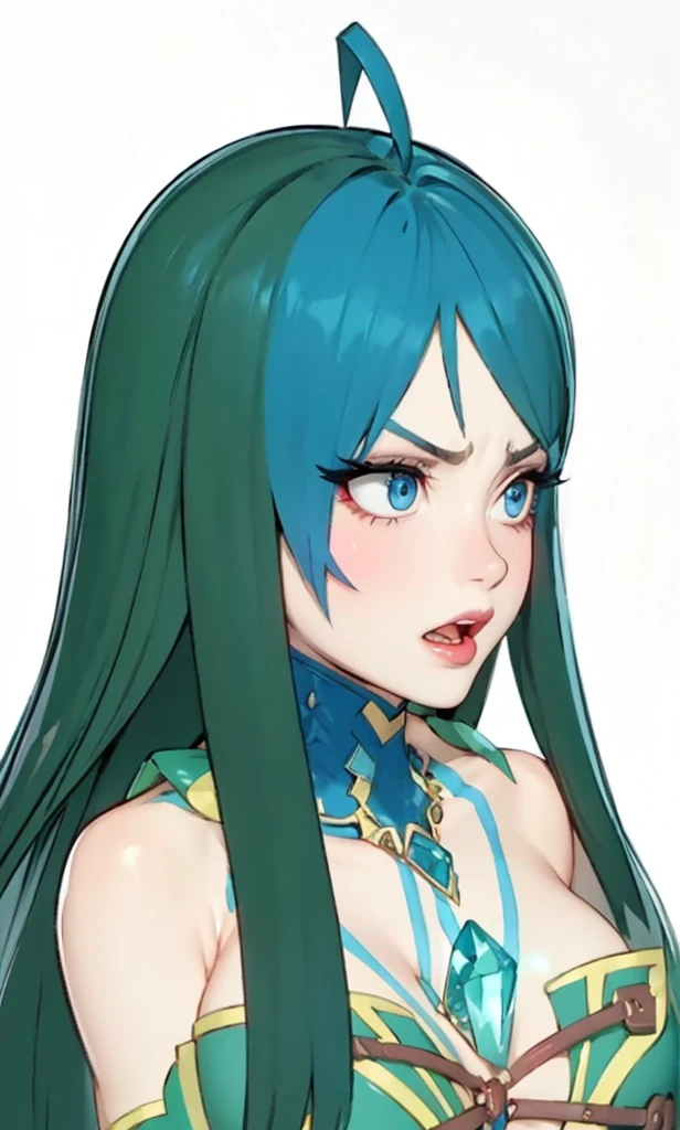 Beauty,lipstick,Beauty,Get angry,Blue Eyes,shout,Jewels on the chest,4K,8K,Highest quality