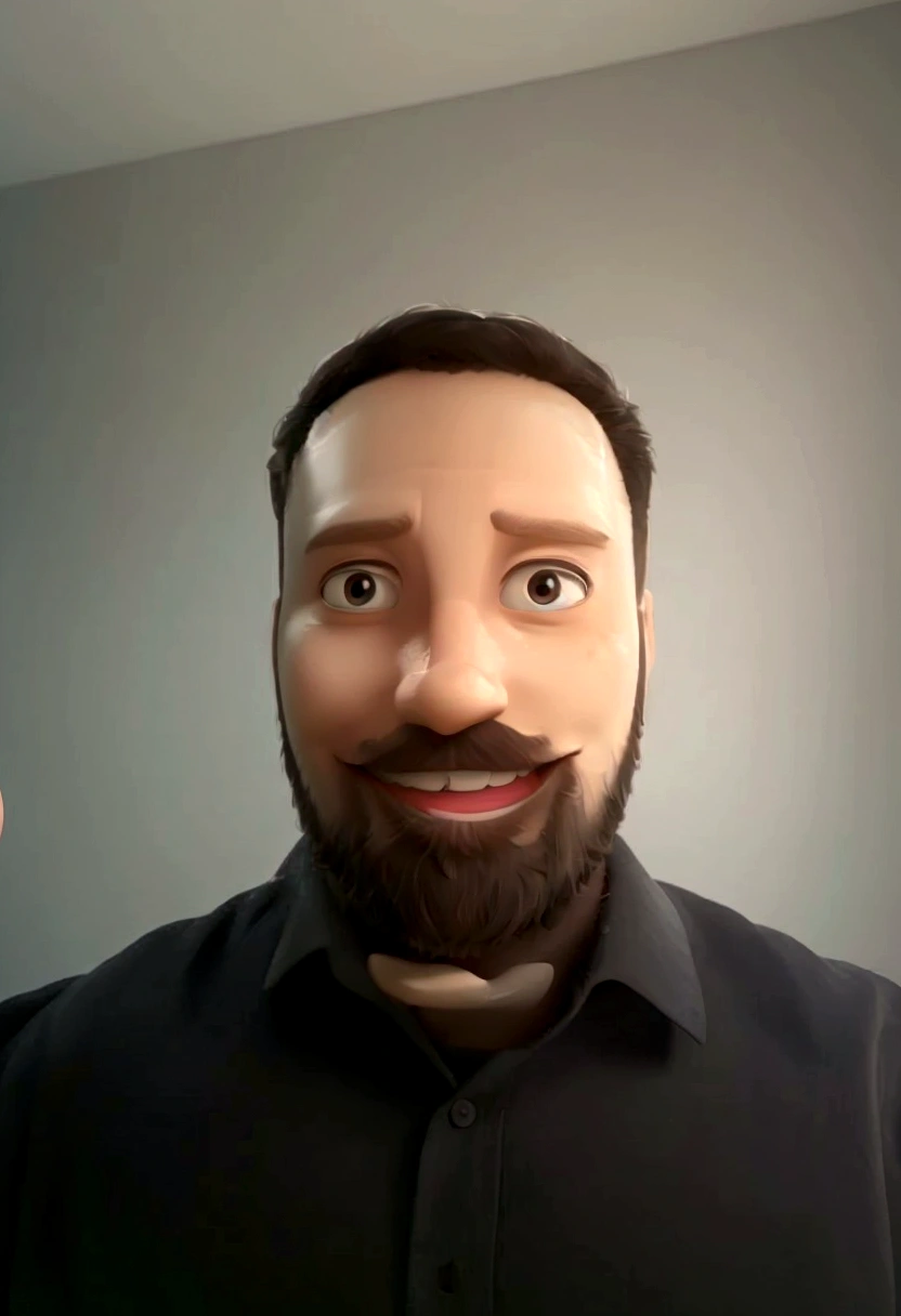 Illustration of smiling man, White skinned man with a smile, smiling happily at the camera, smiling male, headshot profile picture, laughing huge smile, drawing in 3D Art style, C4D, pure white color background, Disney  style, pixar style render illustration Super Detail, 8K