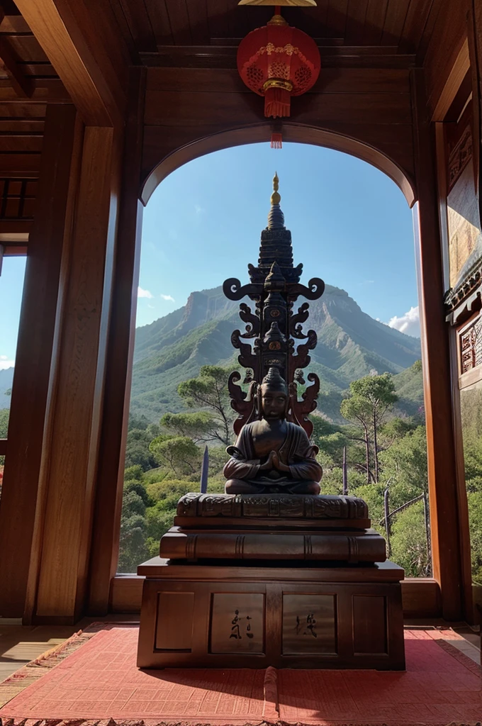 Chinese Buddhism altar mountain design 