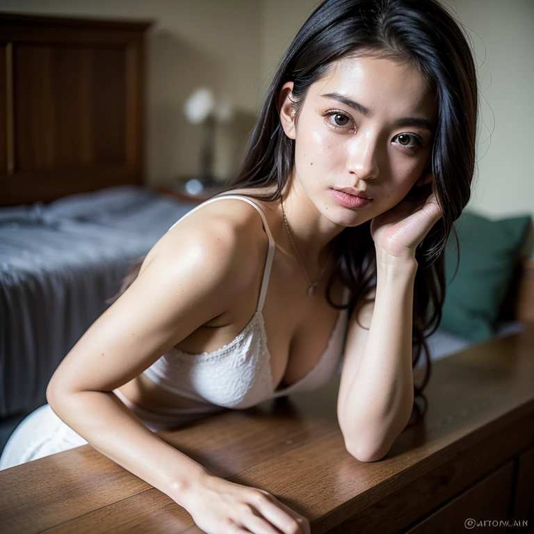 (alone), (Detailed RAW photos of the girl&#39;s whole body), (masterpiece:1.0), (Highest quality:1.4), (Ultra-high resolution:1.2), (Realistic:1.4), 8K resolution, Canon EOS R5, 50mm, Absurd, Super detailed, (Age 25), Sharp focus, Cinema Lighting, Beautiful face in every detail, (No makeup:1.2), (Urzan-6500-v1.1),  shape, Detailed skin texture, Sunburned skin, Flat Chest, (A lean and healthy body:1.6), Thigh Gap, Detailed brown hair,  hot,(Very short hair:1.5), Realistic glowing skin, (sweating:1.45), between legs, NFSW, Heavy breathing, Humidity, (Small Tits, Camel Toe, Erect nipples:1.5), (very tight blue competition swimsuit:1.4), (Japan Lifeguard, Flat Chest:1.5), Well developed abdomen, Dynamic pose, (Satomi Ishihara:0.7), (Bikini tanning:1.5), Pool, Under the chest,