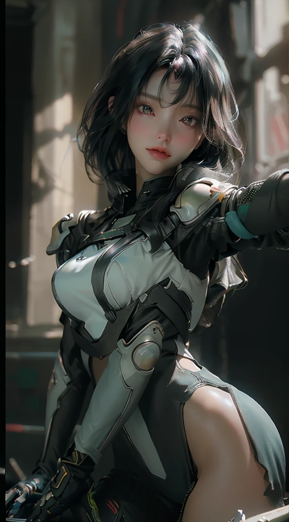 ((Best quality)), ((masterpiece)), (detailed:1.4), 3D, an image of a beautiful cyberpunk female,HDR (High Dynamic Range),Ray Tracing,NVIDIA RTX,Super-Resolution,Unreal 5,Subsurface scattering,PBR Texturing,Post-processing,Anisotropic Filtering,Depth-of-field,Maximum clarity and sharpness,Multi-layered textures,Albedo and Specular maps,Surface shading,Accurate simulation of light-material interaction,Perfect proportions,Octane Render,Two-tone lighting,Wide aperture,Low ISO,White balance,Rule of thirds,8K RAW,