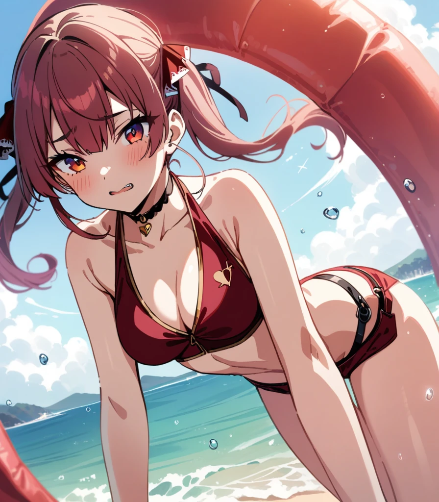 (masterpiece, best quality, very aesthetic, absurdres, very beautiful, super detail, very detail, 8k, official  style), 1girl, houshou marine \(summer\), hololive
