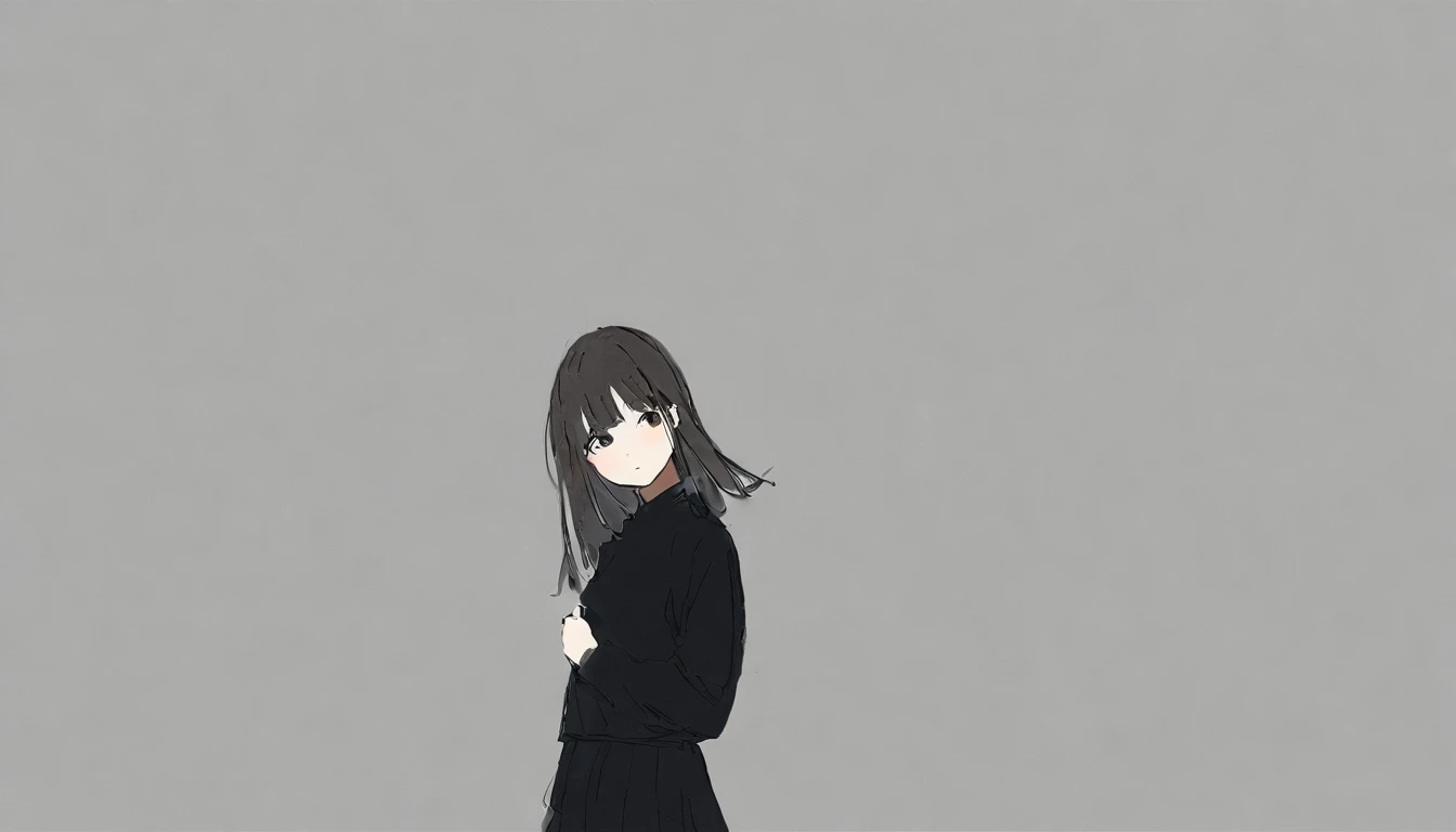 One girl、Simple Background