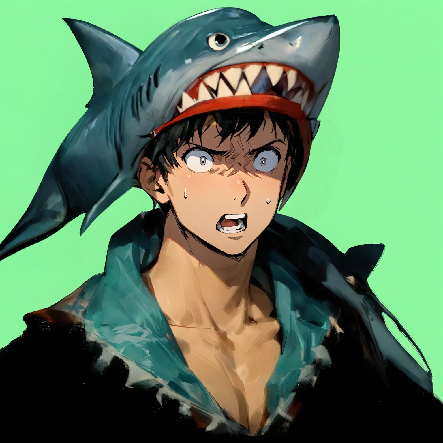 A boy looking surprised with his mouth wide open