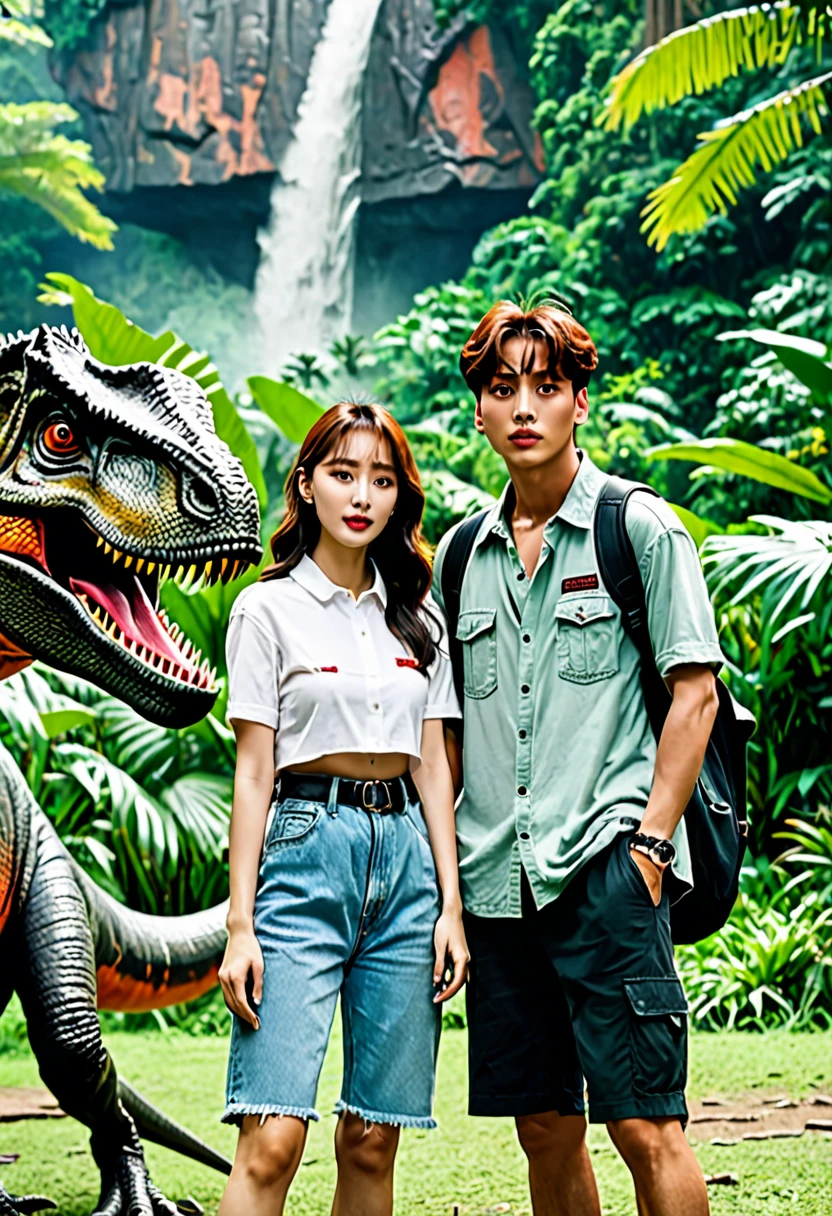 Chica linda como wang yiren, in jurassic park jurassic park with her boyfriend jeon jungkook.