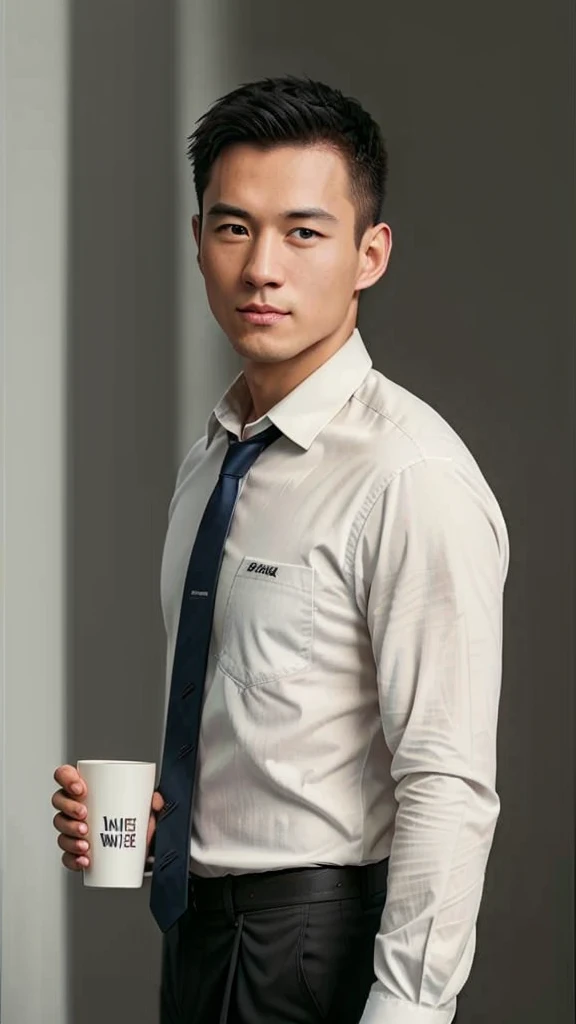 1man,
a 30 y.o muscular male wearing long-sleeve white shirt and tie, drinking coffee,
soft lighting,
masterpiece, best quality, 8k uhd, dslr, film grain, Fujifilm XT3 photorealistic painting art by midjourney and greg rutkowski