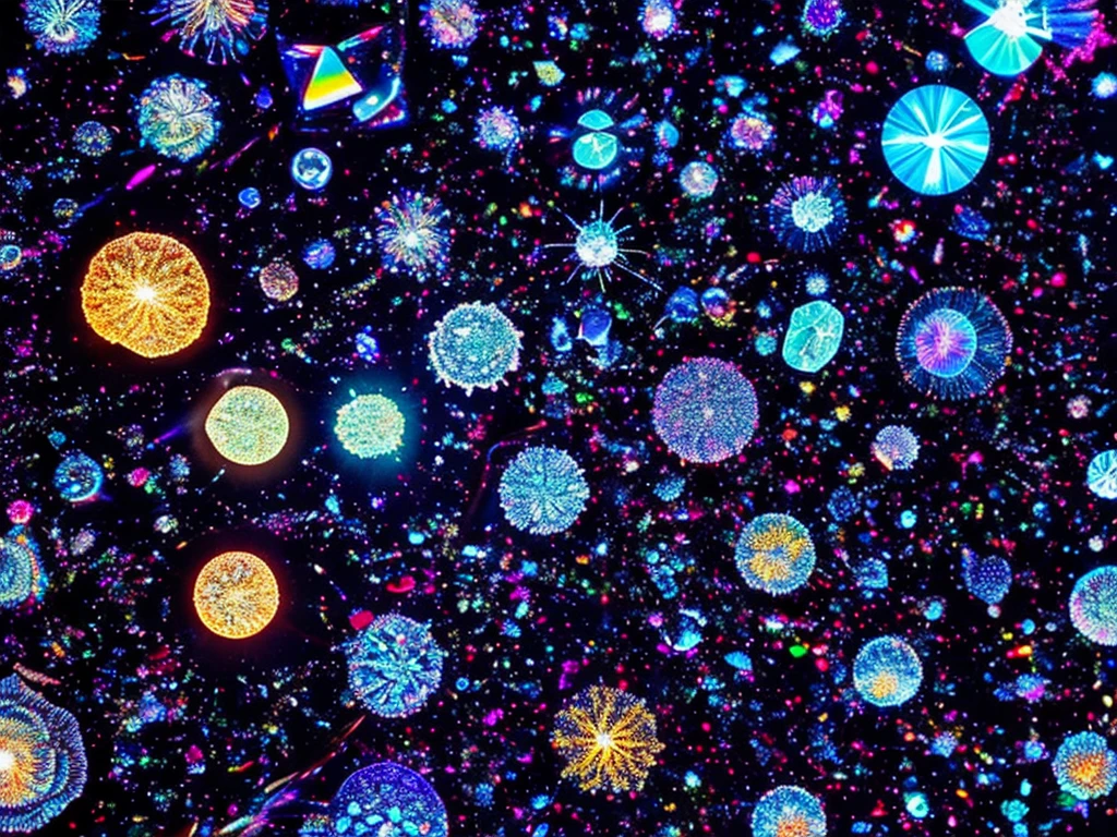 Microscopic Surfaces: Highly magnified images of cells, crystals, and microorganisms.
