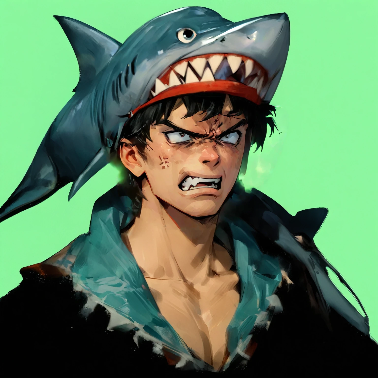 Angry screaming boy
