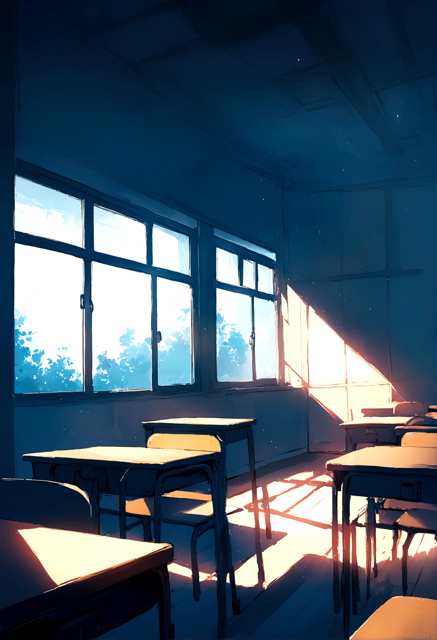 School classroom、front、Light from the window