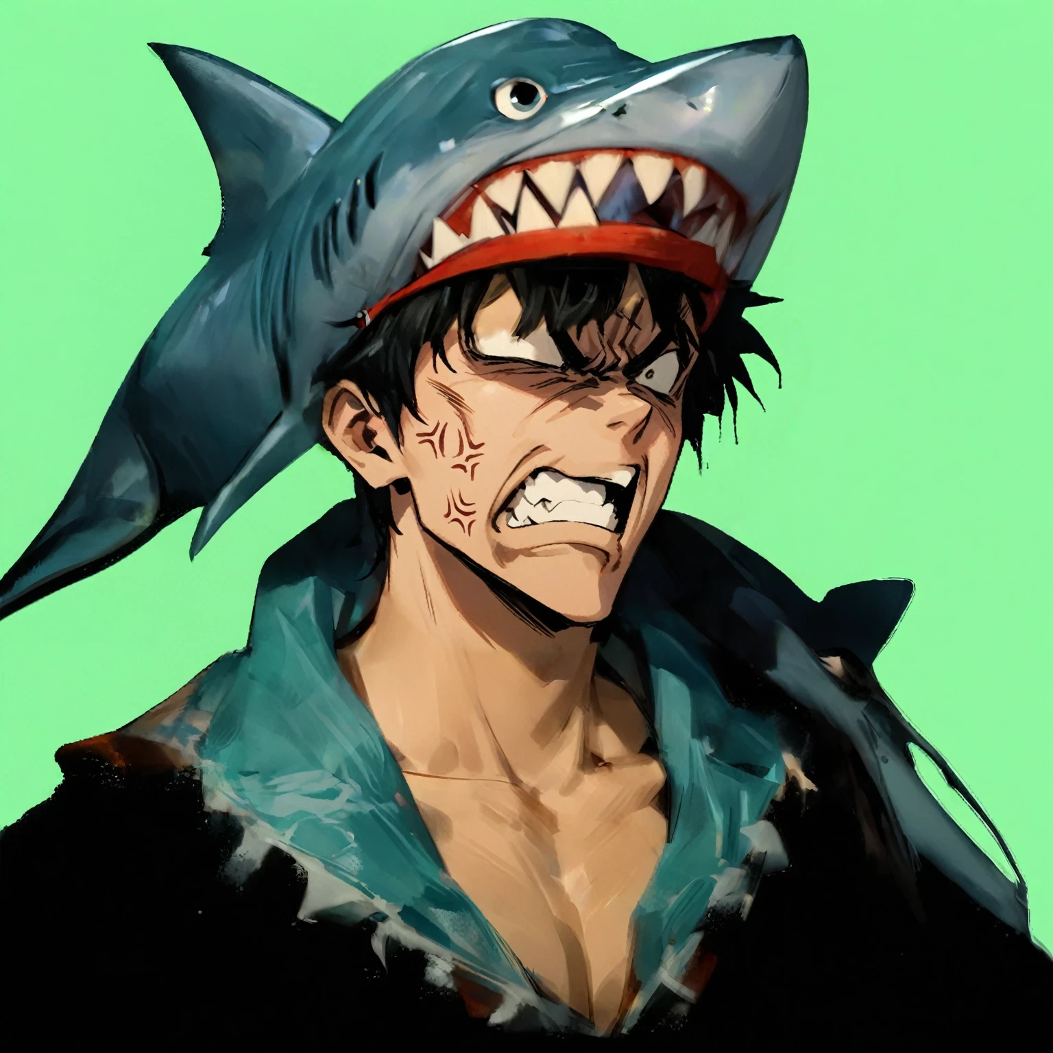 Angry screaming boy