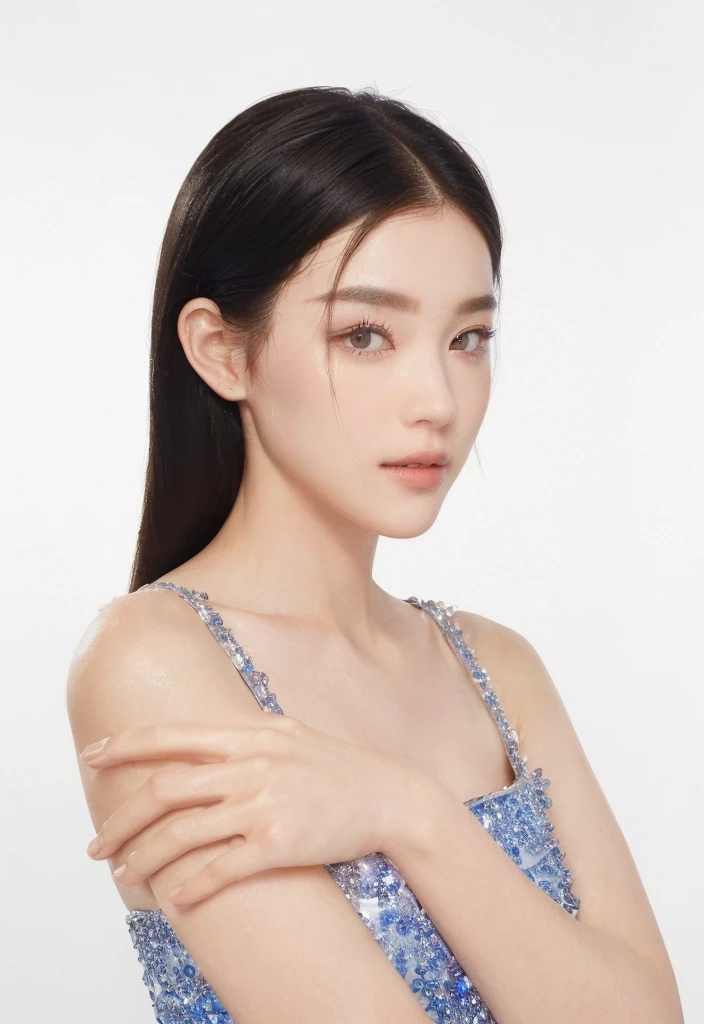 ((Best Quality, 8K, Masterpiece, : 1.3)), Sharp, Sharp, Beauty: 1.2, Perfect Body Beauty: 1.4, Slim Abs: 1.2, ((Layered Hairstyle, Big: 1.2)), Highly Detailed Face and Skin Texture, Detailed Eyes, Double Eyelids, looking at the camera, cute pink tone makeup, stunning, gorgeous, slight smile, clear eyes, blink eyes