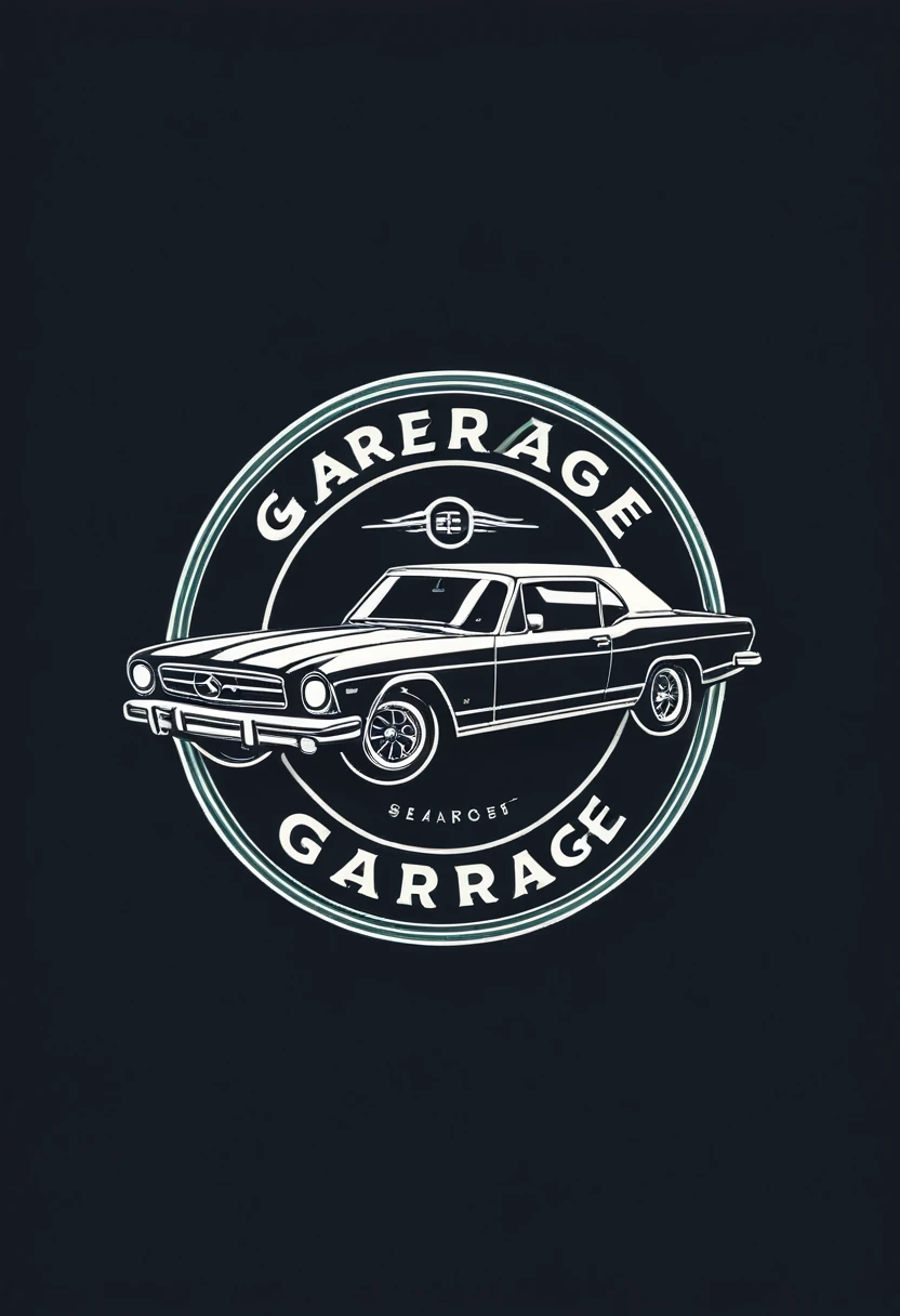 Classic garage logo simple flat design