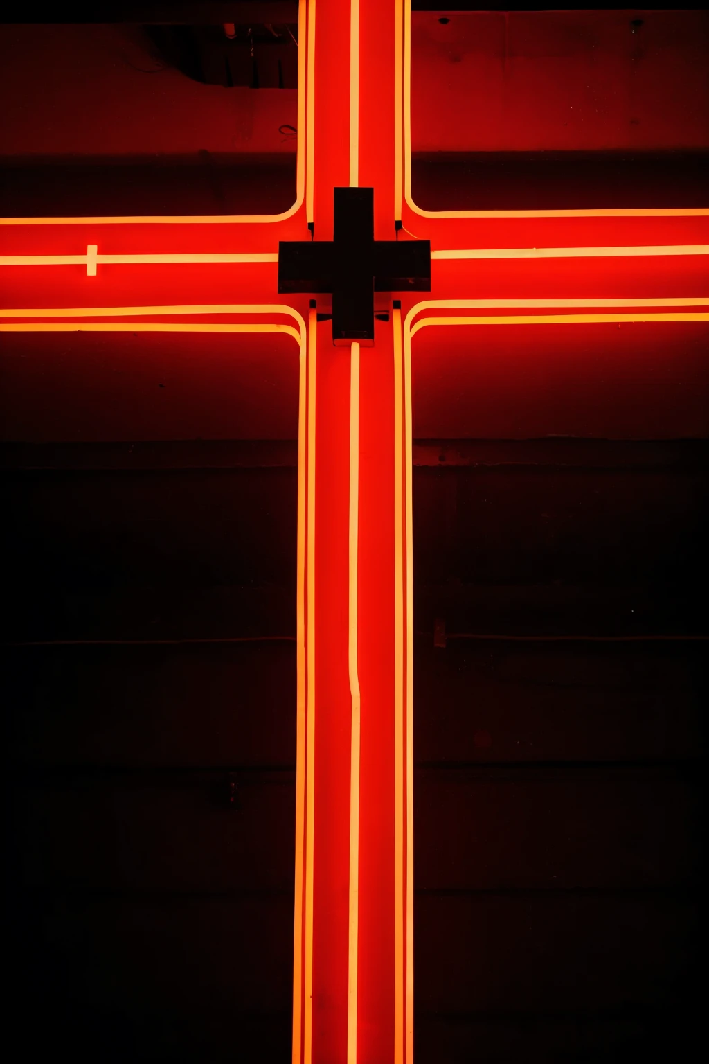 red neon cross 