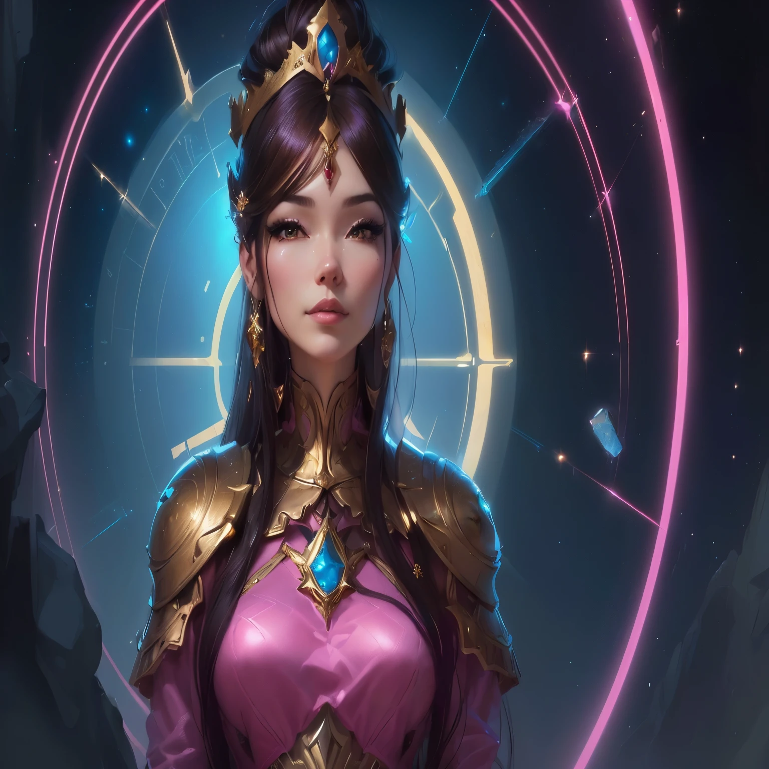 a close up of a woman in a pink dress with a gold crown, extremely detailed artgerm, artgerm jsc, artgerm detailed, artgerm julie bell beeple, portrait knights of zodiac girl, artgerm and ruan jia, concept art | artgerm, wlop | artgerm, ig model | artgerm