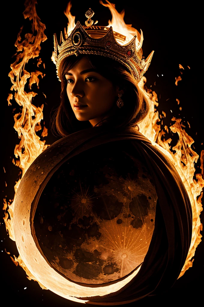 Moon with crown of fire