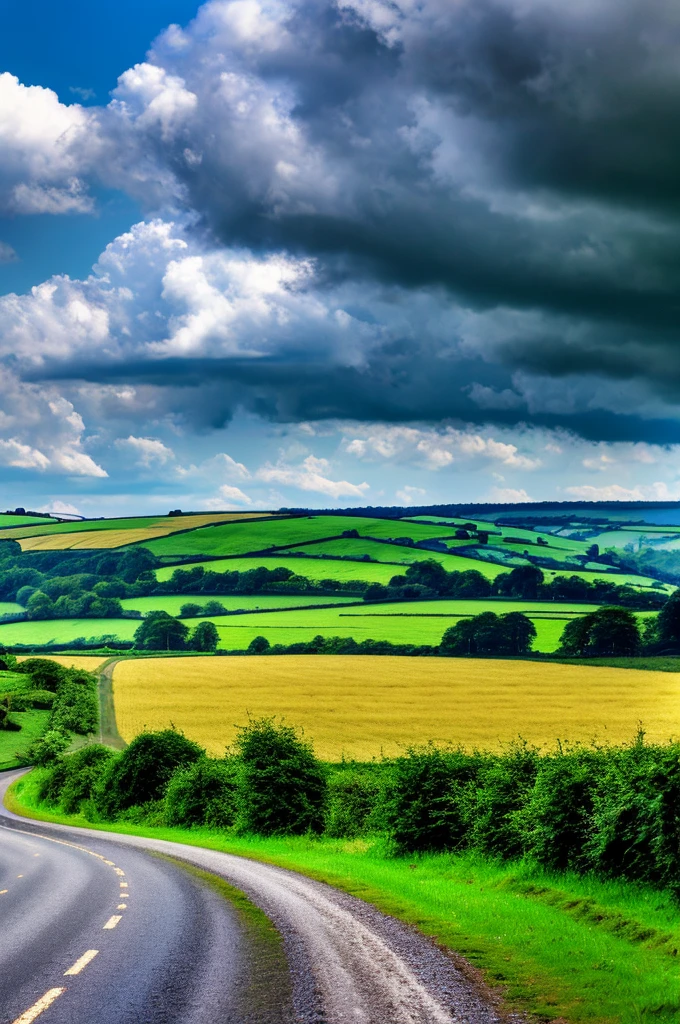 Original landscape,Sky and clouds,Tyndall effect,A country road,Colorful hot air balloon,High quality desktop wallpaper, Verdant forest, Detailed field properties, Beautiful English countryside, Stunning scenery, Rolling Hills, Landscape Wallpaper, Lush countryside, Green forests, Stunning scenery, Green fields in the background, High quality wallpaper, Beautiful wallpapers,Ultra high quality,Ultra HD,Ultra-high resolution