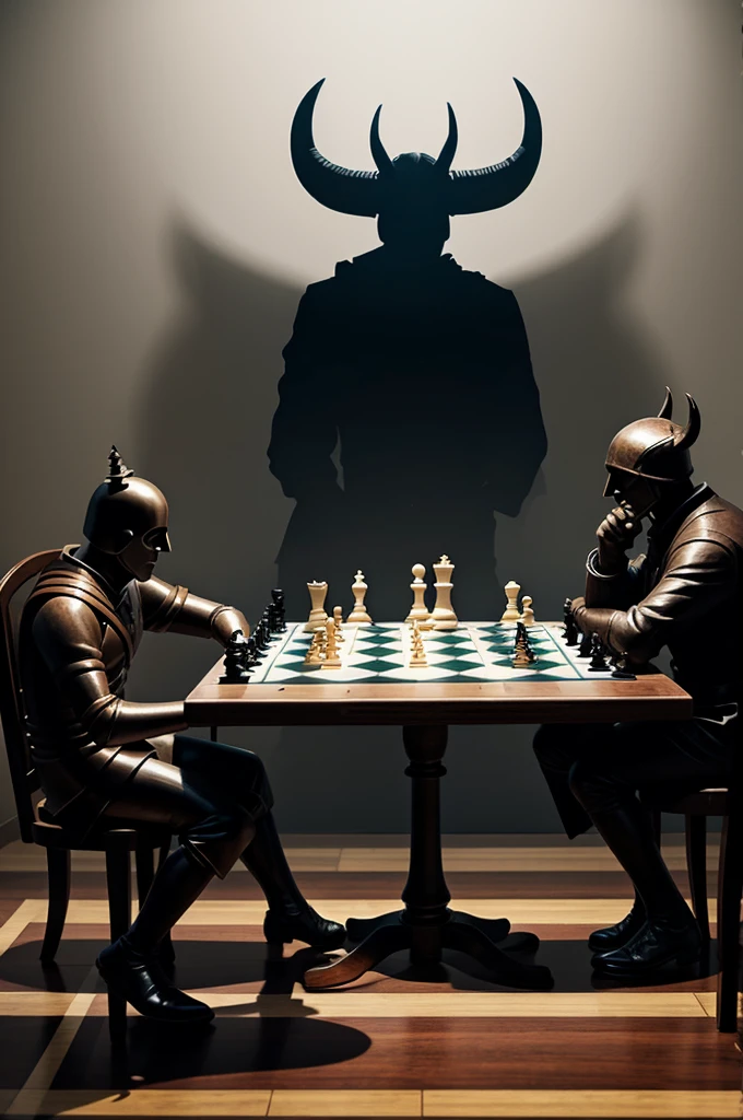 Chess game between death and the devil