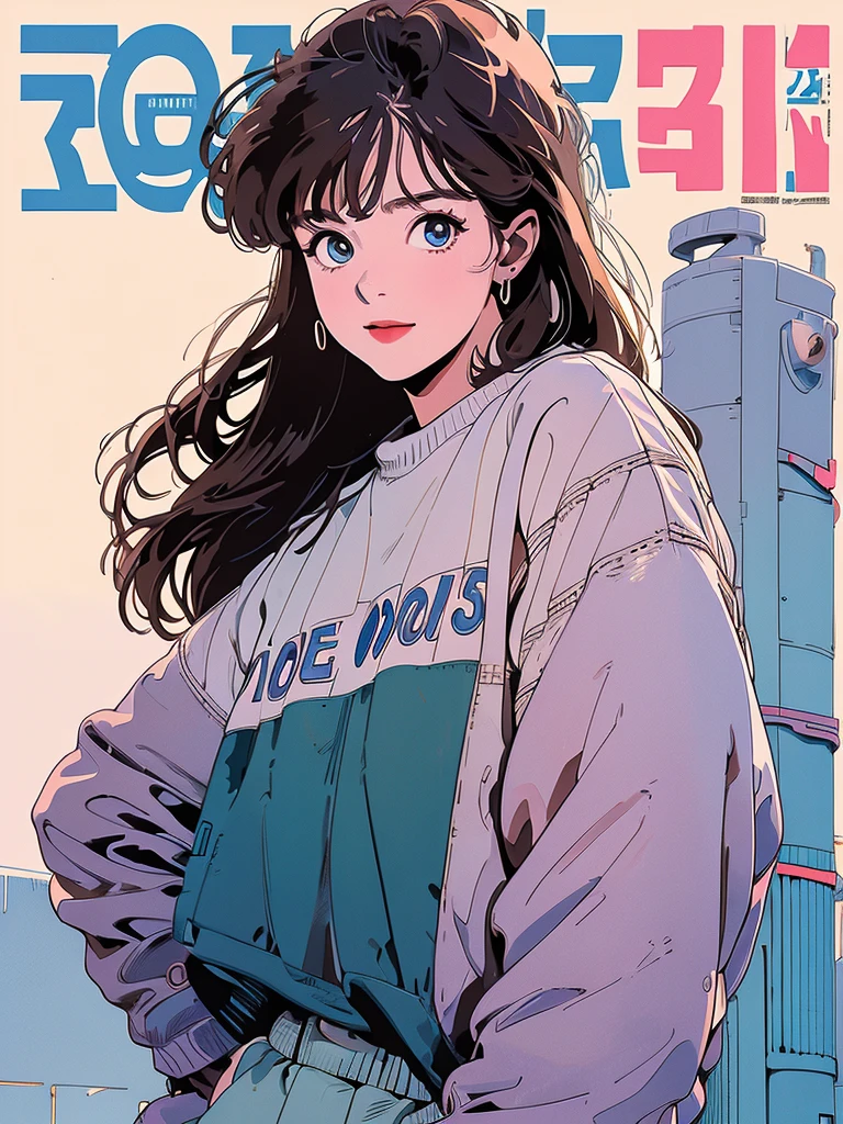 whole body、Upper Body、1 pretty woman、4k、White short-sleeved sweater、pedestrian crossing、Signal 、intersection、Complex background、Detailed Hair、smile、Blue Eyes、Light brown hair, with a cute otter, magazine cover, city, signal.