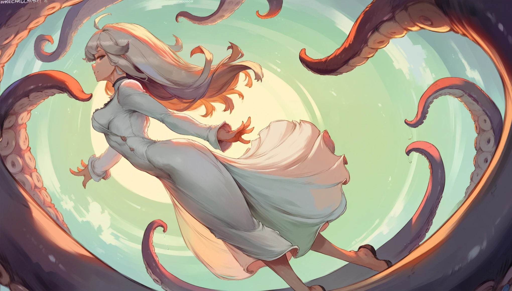  ((best quality)), ((masterpiece)), (detailed), 1 fairy girl, off-shoulder sweater, a fairy, fairy girl, winged pixie girl, girl fairy, various different types of insect wings, small breasts, NSFW，Covered with tentacles, encoiled by tentacles, Tentacles around the body, many tentacles, captured by tentacles, bound by tentacles, trapped by tentacles, Fine details，Tentacled，Tied with tentacles, roaming tentacles, drooling，Crying，horrified expression, panic, fight for survival, Detailed body，Full limbs，NSFW, being pulled into a flower, wild environment, jungle, terrifying floral environment, horrific nature, predatory flora, fairy catcher, fairy trapper, fairy catcher plant, fairy trapper-plant, fairy catcher flower, fairy trapper-flower inspired by carnivorous plants; a plant occupying the equivelant evolutionary niche as a spider would 