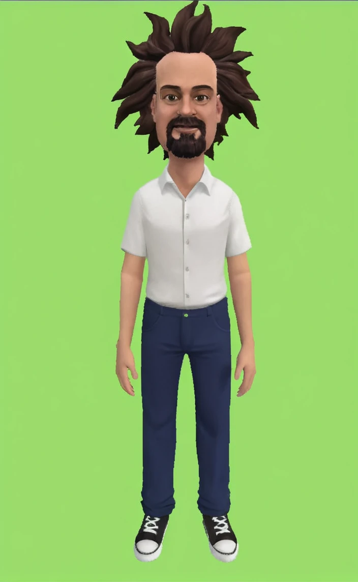 Reproduce this realistic tall photo,man with villain smile