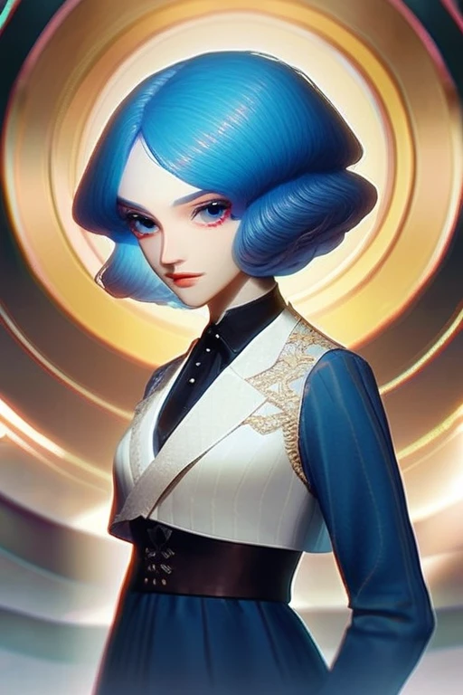 ((Лучшее качество)), ((шедевр)), (подробный), anime girl with red and blue hair