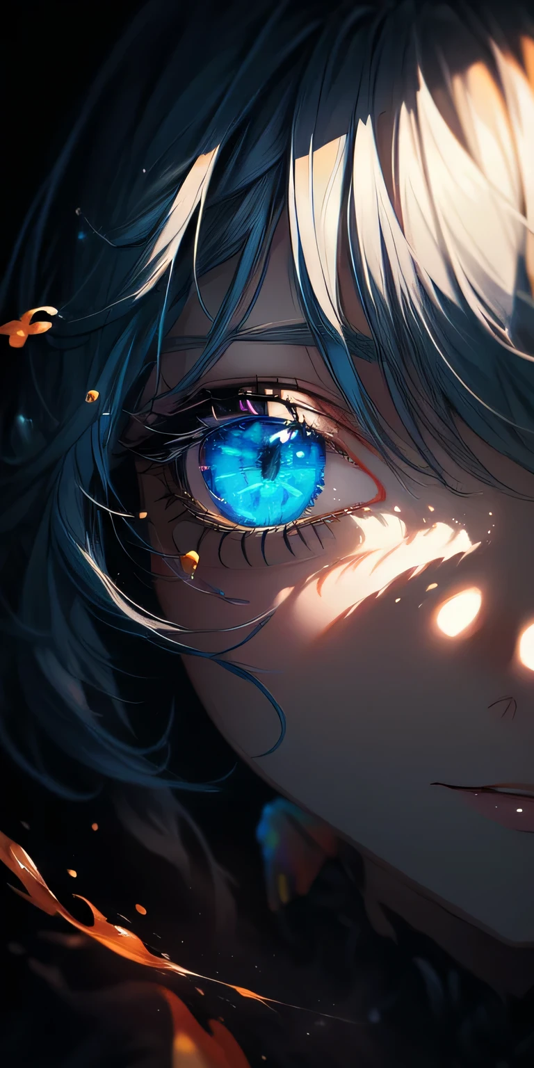 (Masterpiece:1.2, best quality),(Colored background) (Beautiful eyes with exquisite details: 1.2), (วอลล์เปเปอร์ CG unity 8k ที่very detailed, Masterpiece, best quality, very detailed, best shadow), (Detailed background), (faceที่มีรายละเอียดสวยงาม, Beautifully detailed eyes), high contrast, (best lighting, Delicate and extremely beautiful),1 girl,((Colorful paint splashes on a transparent background., Dulux,)), Dynamic angle,Beautiful glowing details,face, Cowboy Shot, white hair, purple eyes,looks scary, Broken picture