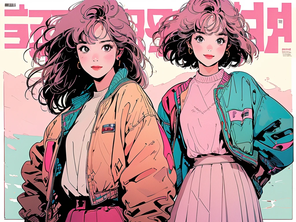 whole body, Upper Body、One beautiful woman, 4k, Warm colors , White blouse、skirt, pedestrian crossing、Signal, 、intersection、Complex background、Medium length pink hair、Detailed Hair、smile, magazine cover, with a cute otter.