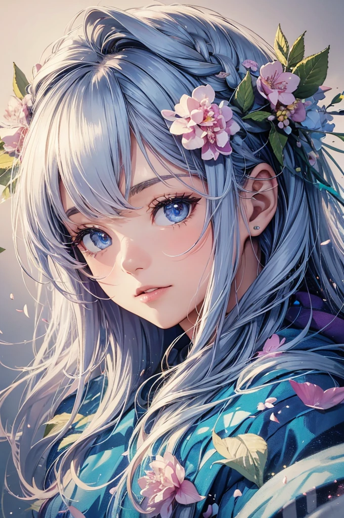(Ultra high-res, masterpiece, best quality, ultra-detailed representation) ,Hydrangea Fairy,hoodie,shiny skin,tween,(petal:1.3),