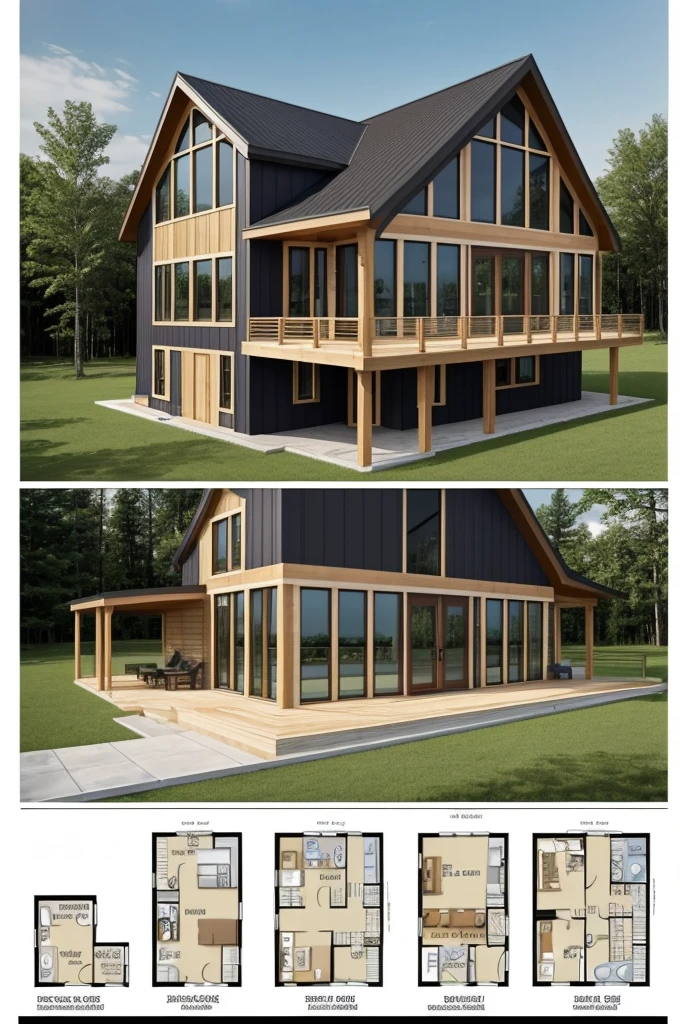 Structural maniture for building design, give me its picture every side, including top, bottom, all sides