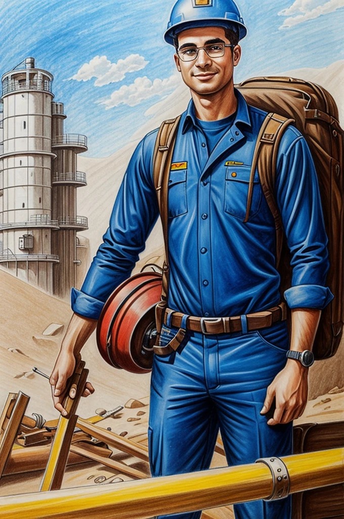 A very nice drawing of an engineer