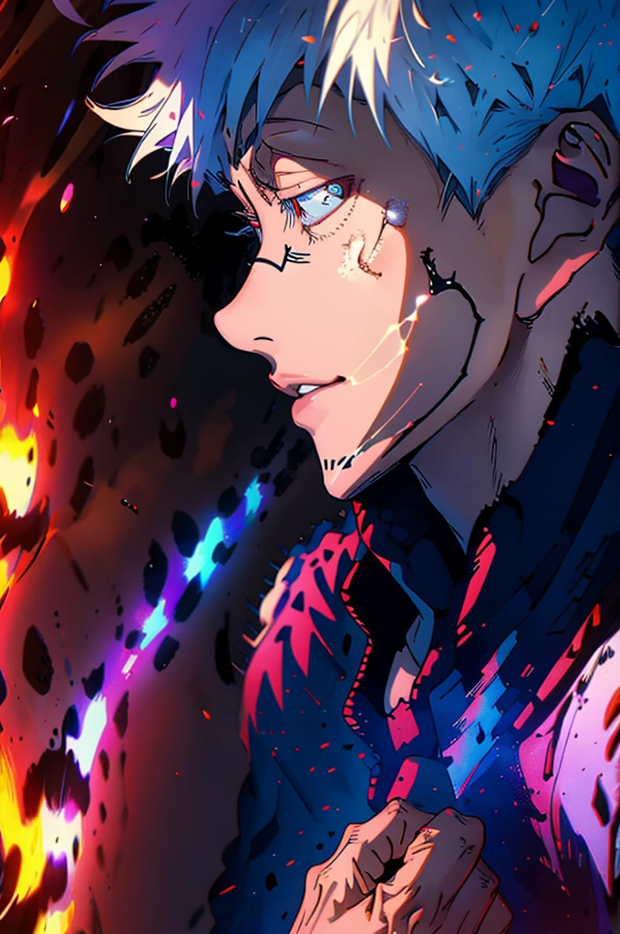 anime, anime art, anime boy, satoru gojo, snow white hairs, black, handsome guy in demon slayer art, anime wallaper, anime wallpaper 4 k, anime wallpaper 4k, best anime 4k konachan wallpaper, anime wallpaper, 4k anime wallpaper, badass anime 8 k,