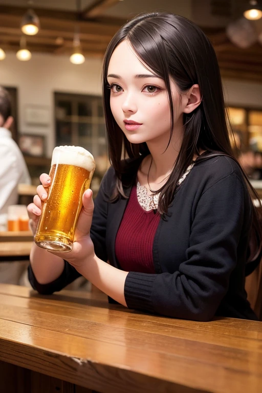 Woman Drinking Beer