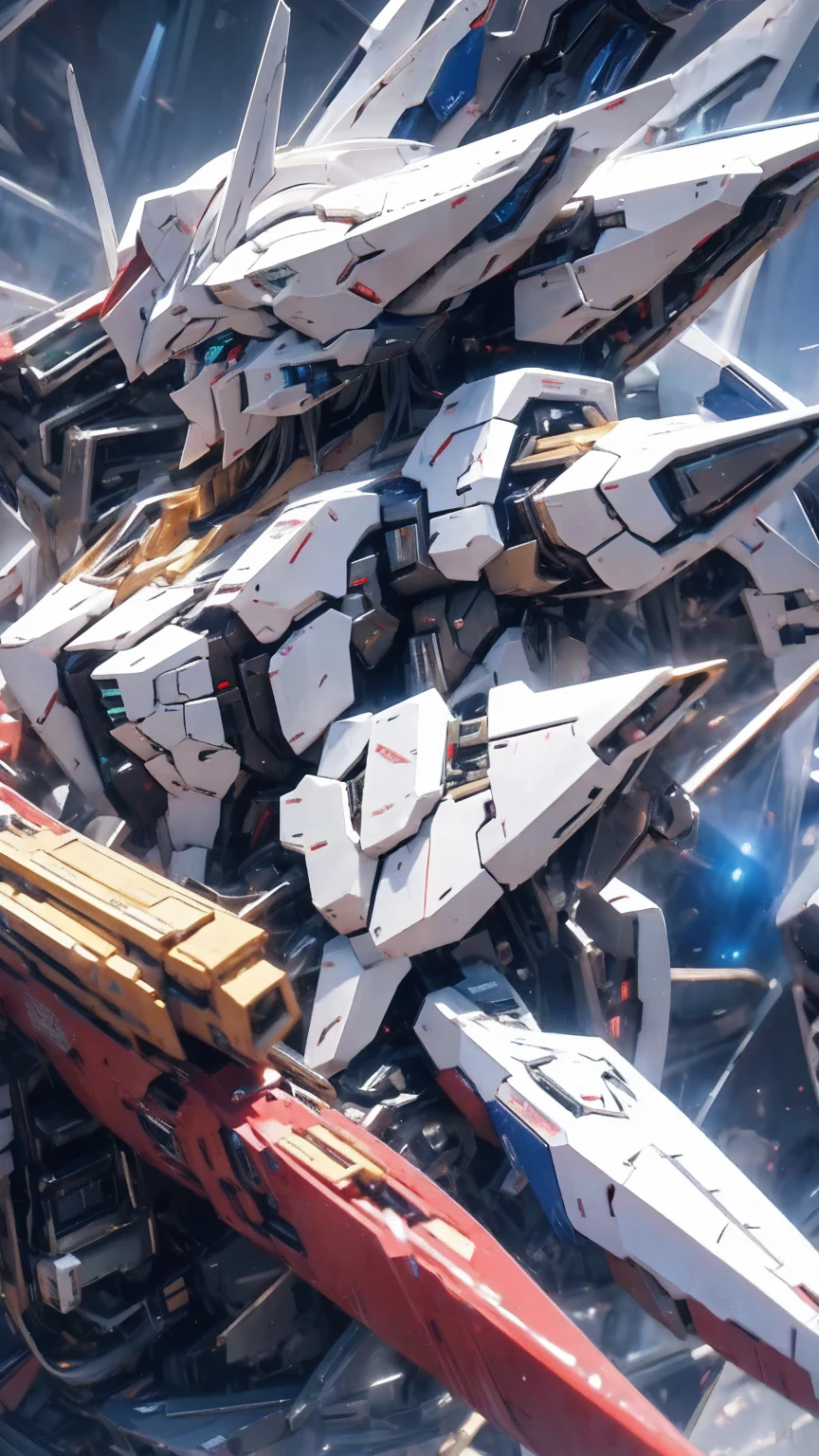 Real、high resolution、8K,Strike Freedom、universe space、Space Battleship Hangar、Waiting、Cockpit open