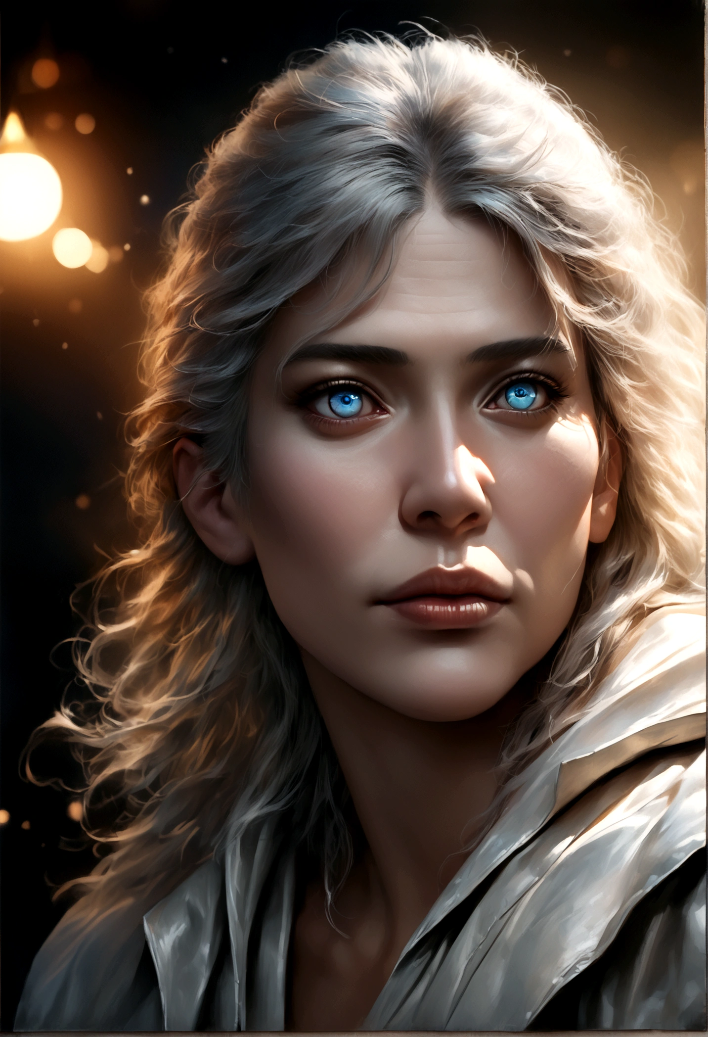 Gojo Satoru, beautiful detailed eyes, beautiful detailed lips, extremely detailed eyes and face, long eyelashes, white hair, anime character, powerful, transcendent being, ethereal, glowing blue eyes, flowing white robes, surreal, cinematic lighting, dramatic, photorealistic, 8k, ultra-detailed, (best quality, 4k, 8k, highres, masterpiece:1.2), ultra-detailed, (realistic, photorealistic, photo-realistic:1.37), HDR, UHD, studio lighting, ultra-fine painting, sharp focus, physically-based rendering, extreme detail description, professional, vivid colors, bokeh