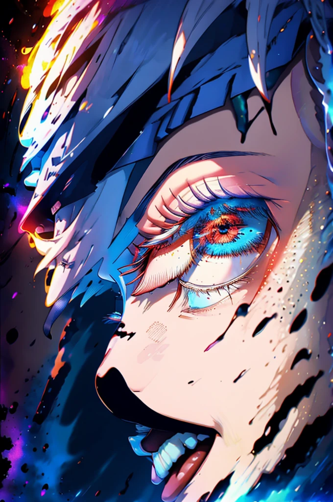 score_up 9 score_up 8, score_up 7, score_up 6, anime, anime art, anime boy, satoru gojo, snow white hairs, black, handsome guy in demon slayer art, anime wallaper, anime wallpaper 4 k, anime wallpaper 4k, best anime 4k konachan wallpaper, anime wallpaper, 4k anime wallpaper, badass anime 8 k, infused with sukuna, with sukuna tattoos on his face, high qualty resolution, jujutsu kaisen anime adaption style 