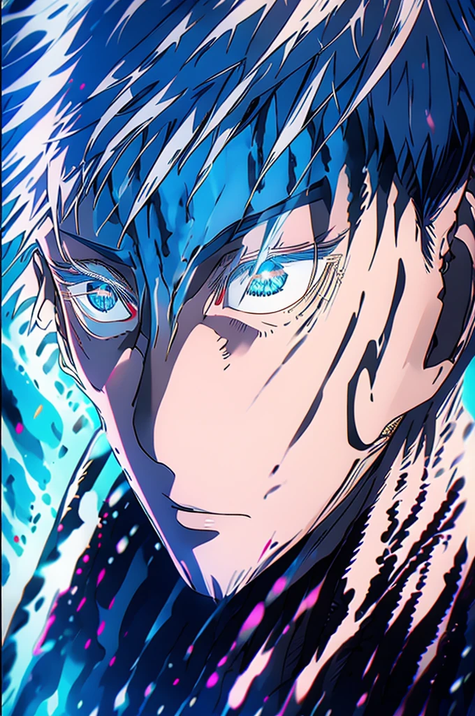 score_up 9 score_up 8, score_up 7, score_up 6, anime, anime art, anime boy, satoru gojo, snow white hairs, black, handsome guy in demon slayer art, anime wallaper, anime wallpaper 4 k, anime wallpaper 4k, best anime 4k konachan wallpaper, anime wallpaper, 4k anime wallpaper, badass anime 8 k, infused with sukuna, with sukuna tattoos on his face, high qualty resolution, jujutsu kaisen anime adaption style, visible face, clear face visibility, looking at the views, with one eye blindfold uncovered