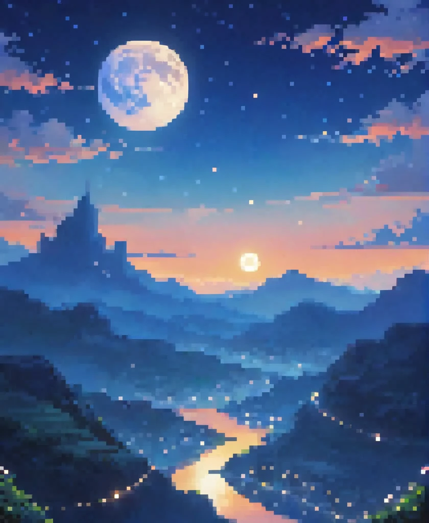 only the sky and moon night