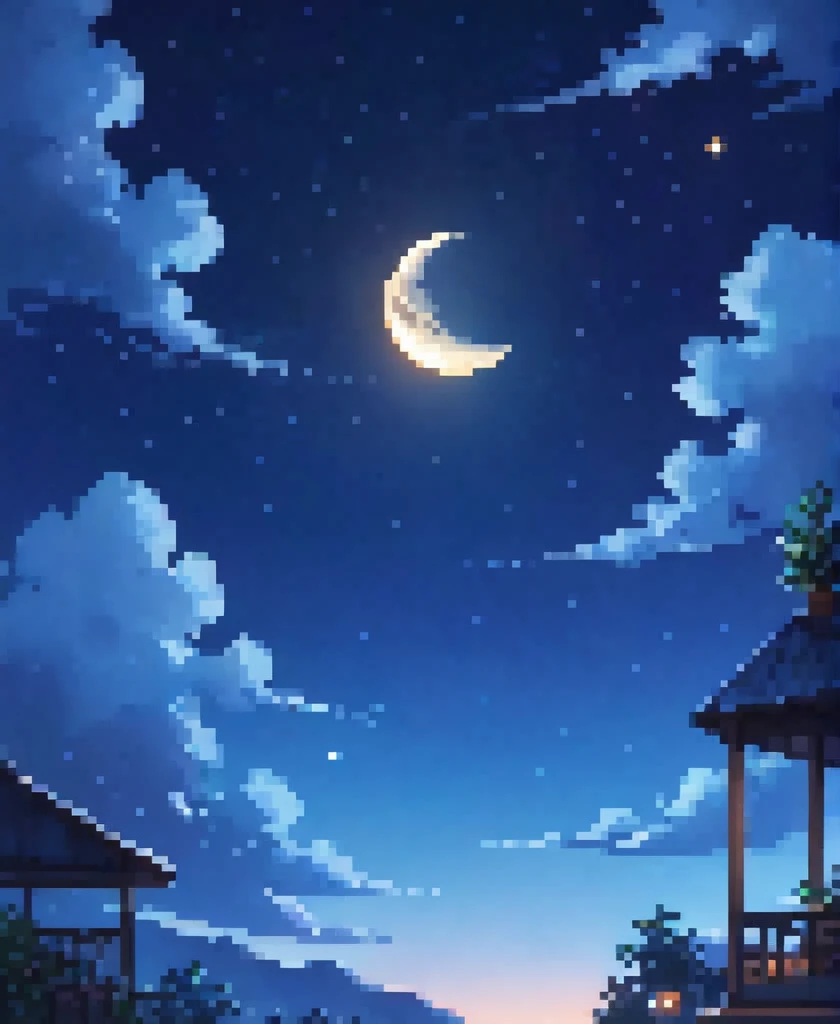 only the sky and moon night