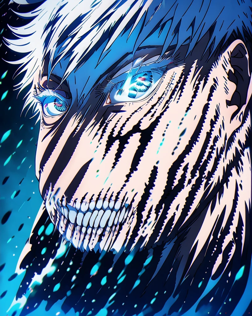 score_up 9 score_up 8, score_up 7, score_up 6, anime, anime art, anime boy, satoru gojo, snow white hairs, black, handsome guy in demon slayer art, anime wallaper, anime wallpaper 4 k, anime wallpaper 4k, best anime 4k konachan wallpaper, anime wallpaper, 4k anime wallpaper, badass anime 8 k, infused with sukuna, with sukuna tattoos on his face, high qualty resolution, jujutsu kaisen anime adaption style, visible face, clear face visibility, looking at the views, with one eye blindfold uncovered