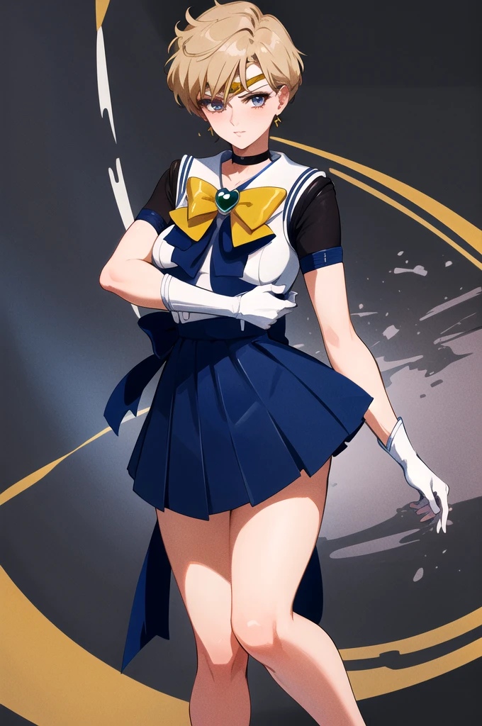 (masterpiece, Highest quality), One girl, Sailor_Uranus, Rock background, 