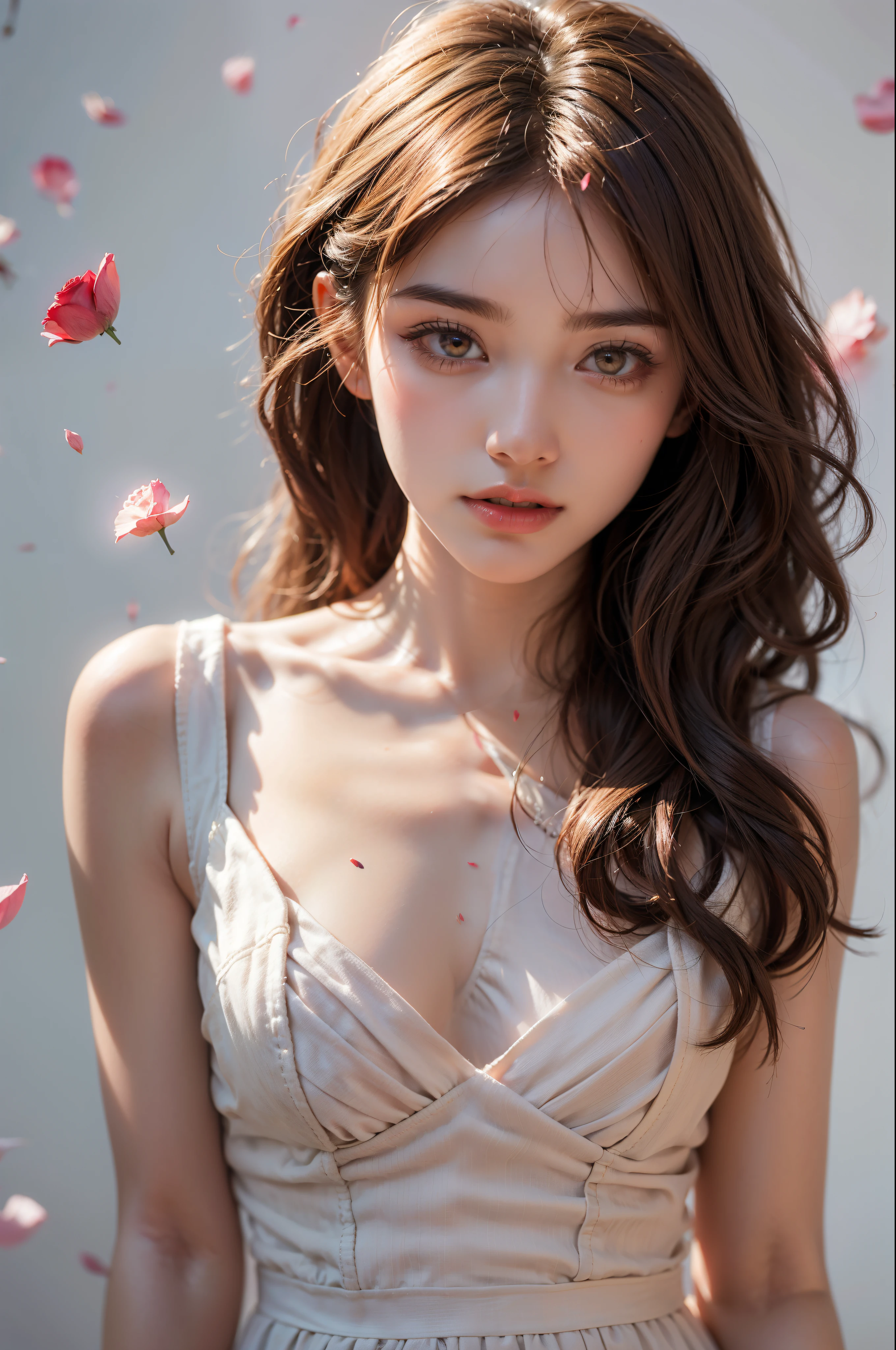 8K, RAW Photos, of the highest quality, Masterpieces: 1.2、Raw photo)、(portlate)、Portraits, high resolution RAW color photos, Professional Photos、Super Resolution, 8K Picture Wallpaper,(Realistic, Real Photos: 1.3),1 persons、super detailed, muito Detailed and beautiful, Highly detailed, Amazing details、Cute beautiful woman with perfect body: 1.4、Slim big: 1.2、Full body image, Amazing details、Cute beautiful woman with perfect body: 1.4、Slim big: 1.2、shinny skin、Glossy lips、High-definition face and skin texture、A detailed eye、double eyelid、Highly detailed and focused chest、((Gray hair color、Longhaire、Curled Hair)), ((Breast H Cup:1.2, very large breast、Big Tits:1.2、Too large breasts:1.2、Bursting breasts))、(High Definition Breast、happy facial expression), (Cute lingerie with white and pink floral lace:1.3), (Accented bust:1.2), (Playful and glamorous lingerie ensemble:1.2), (Delicate and cute lingerie details:1.1), (Playful and seductive lingerie:1.2)、((Exposed))、((Exposed breasts))、((Exposed back:1.2))、((Exposed shoulders:1.2))、((Exposed crotch:1.2))、(pubick hair)、((full body Esbian:1.1、Long distance:1.1))、(Colorful and pop backgrounds:1.3), (decorated with petals:1.3), (soft blurred background:1.2), (Capture the essence of sweetness:1.2), (Fantastic atmosphere with bright colors:1.3), (Sparkling background decorated with petals:1.2), (Blurry dreamy background:1.1), (evoke a sense of intimacy:1.1),(Casually chic and cute:1.2),(Big Full Moon:1.1)